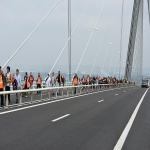 Action des cheminots sur le pont de Normandie le 12 juin 2018 photo n°12 