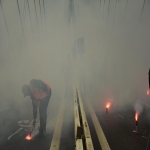 Action des cheminots sur le pont de Normandie le 12 juin 2018 photo n°18 