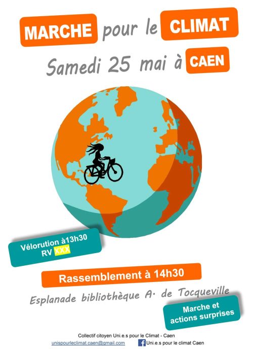Affiche pour le rassemblement de la marche pour le climat du 25 mai 2024