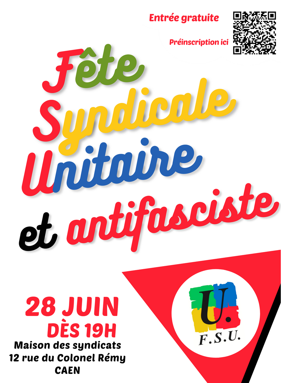 soirée de soutien antifasciste organisée par la FSU maison des syndicats