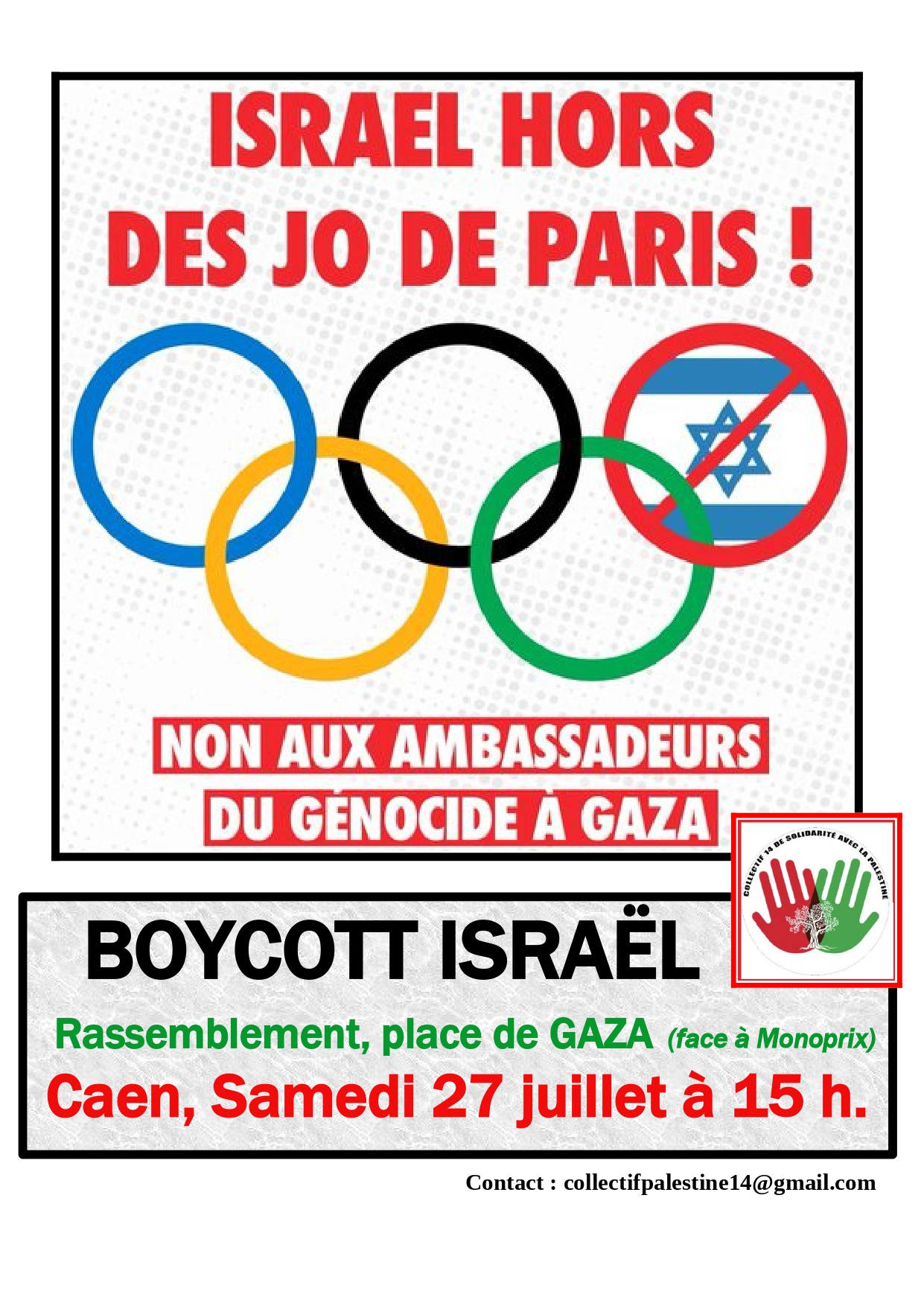 Manifestation de soutien à la Palestine 27 juillet 15h