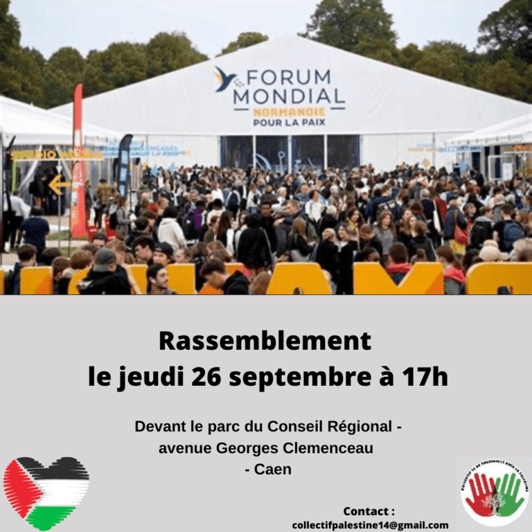 Rassemblement "forum pour la paix" jeudi 26 17h00