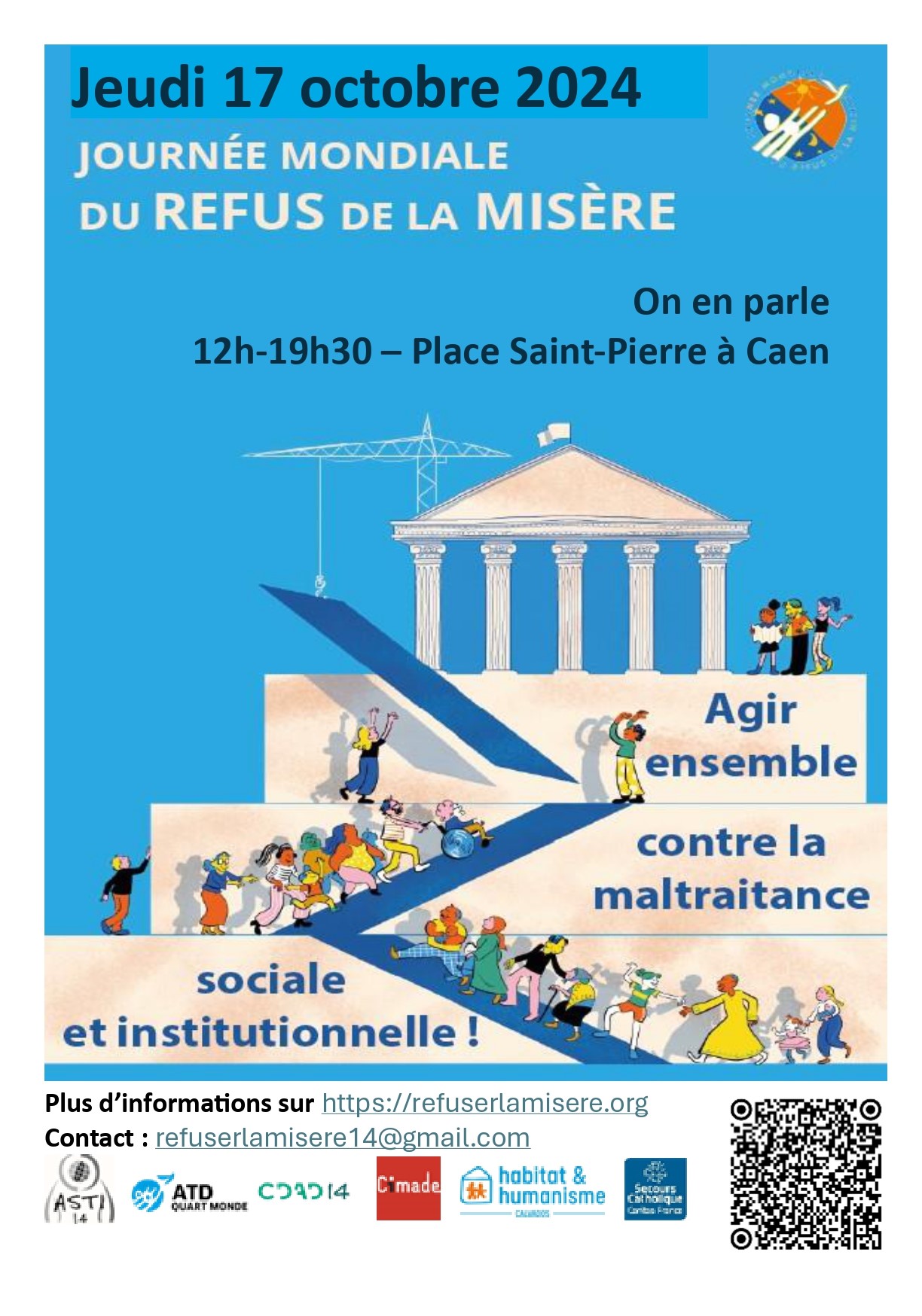 Journée mondiale du refus de la misère 17 octobre, place Saint -Pierre. 12h00/19h30