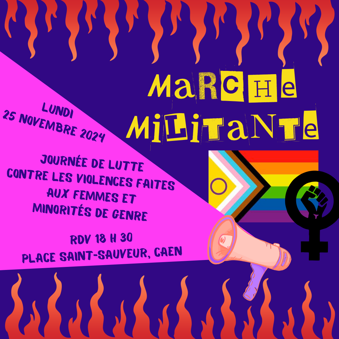 Marche militante contre les violences faites aux femmes et aux minorités de genre