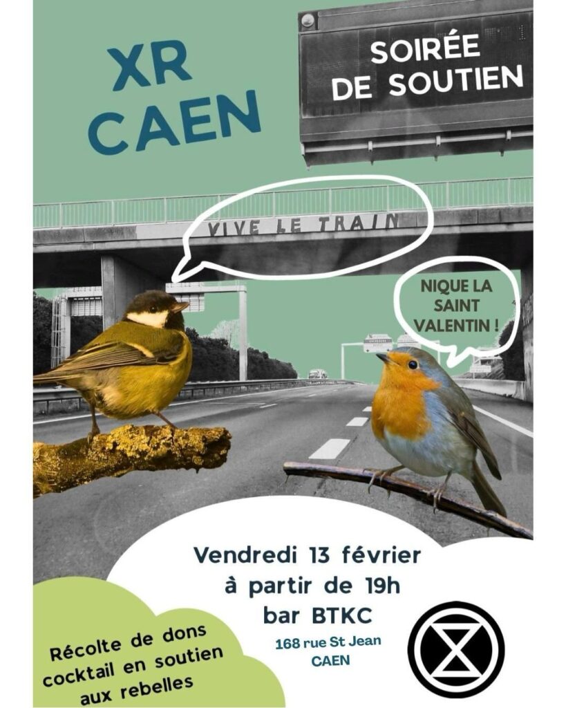 Soirée de soutien à XR Caen 13 février 19h00