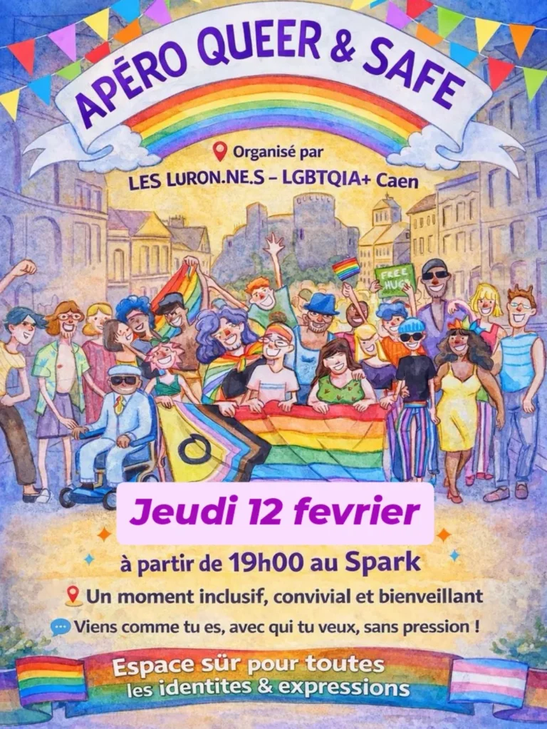 Apéro Queer & Safe 12 février au Spark 21 rue Saint-Michel à Caen