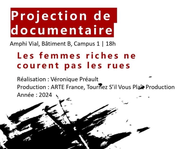 Forum d'Action Critique : Projection documentaire "les femmes riches ne courent pas les rues" 06/03 18h00